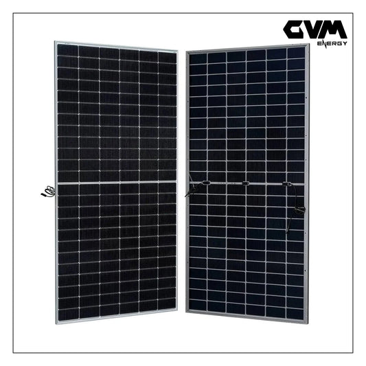 GVM Solar - 545 Watt Halfcut 24 Volts 144 Cells Bifacial Solar Panel with Transparent Backsheet