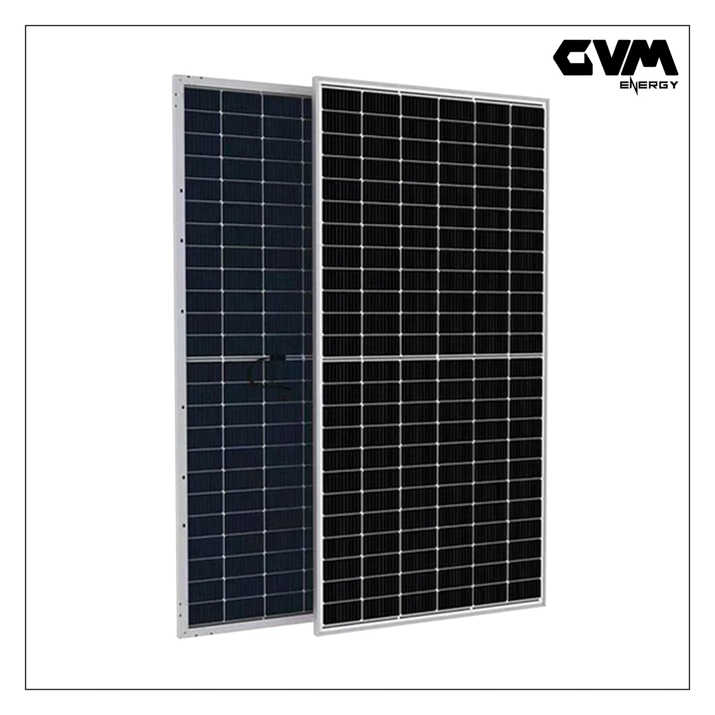 GVM Solar - 545 Watt Halfcut 24 Volts 144 Cells Bifacial Solar Panel with Transparent Backsheet